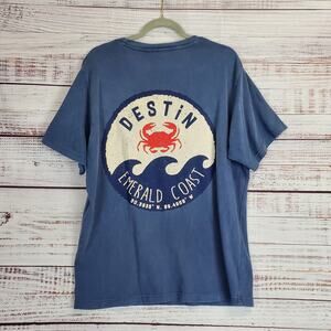 Alvin's Island Collection Blue Tee T-Shirt Size L Emerald Coast Casual Beach Top